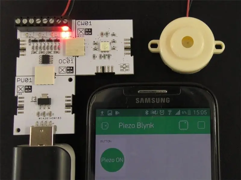 Toque um Piezo Buzzer com Blynk e XinaBox