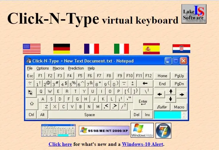 Программное обеспечение Vital Keyboard