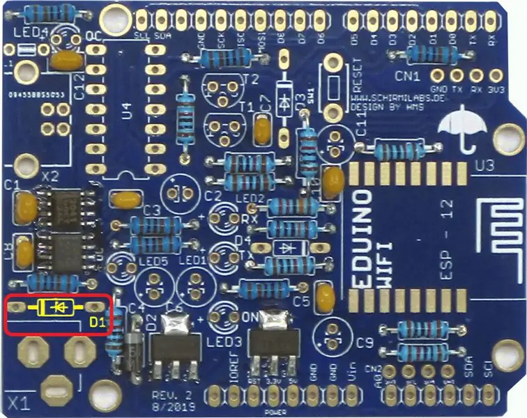 Solder D1: Z-Diode ZPD 5.1