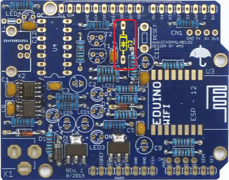 Solder D3: Z-Diode ZPD 3.3