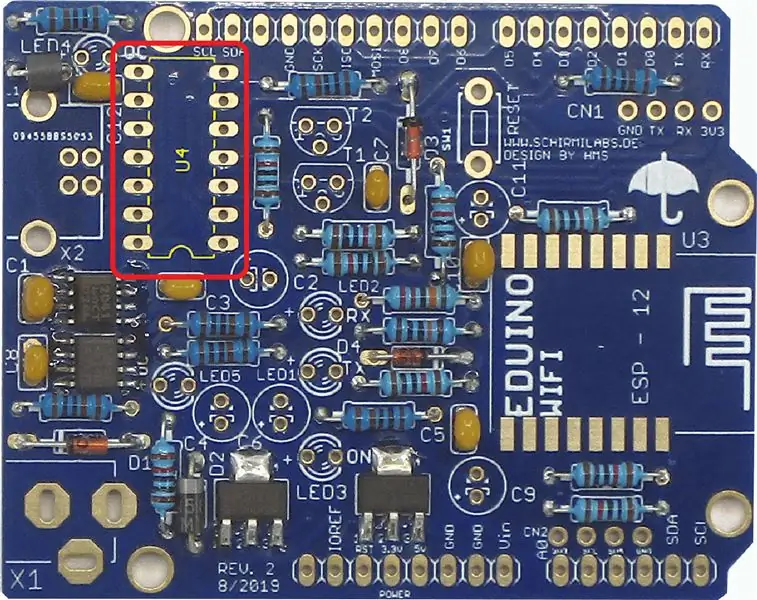 Solder U4: IC Socket 14 Pins