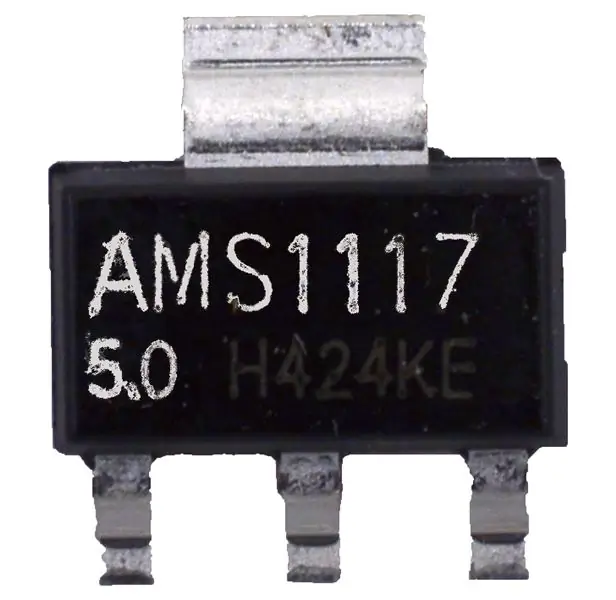 Solder U1: AMS 1117 5.0