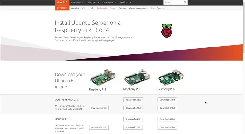 Pobierz obraz serwera Ubuntu dla Raspberry Pi