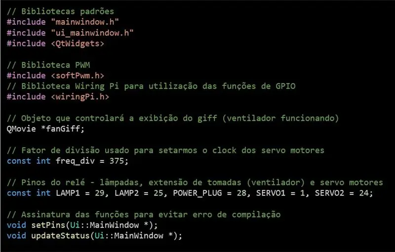 Código: Declarações e Variáveis