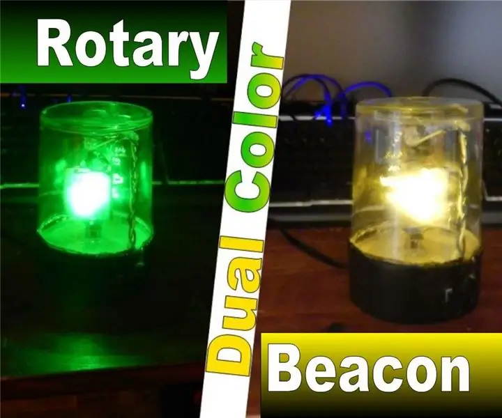 Lampu Amaran Beacon Rotary Mini Dual Color: 6 Langkah