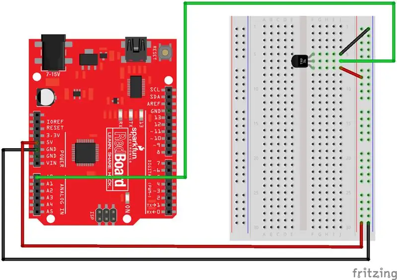 Wire Breadboard para sa Temperature Sensor