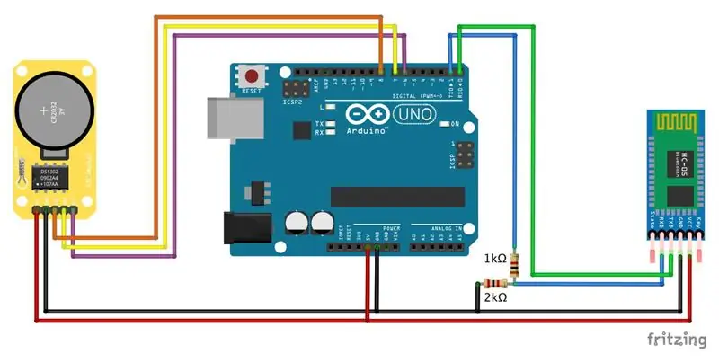 Pripojte modul DS1302 RTC