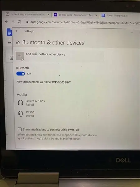 Kliknite Dodaj Bluetooth i druge uređaje