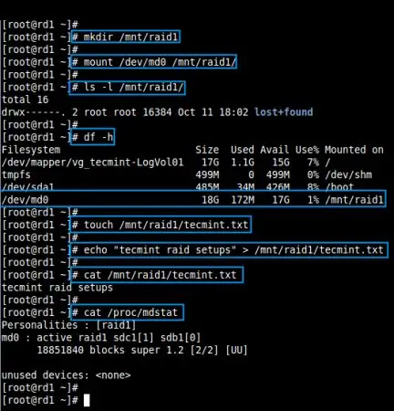 Ustvarjanje datotečnega sistema na napravi RAID