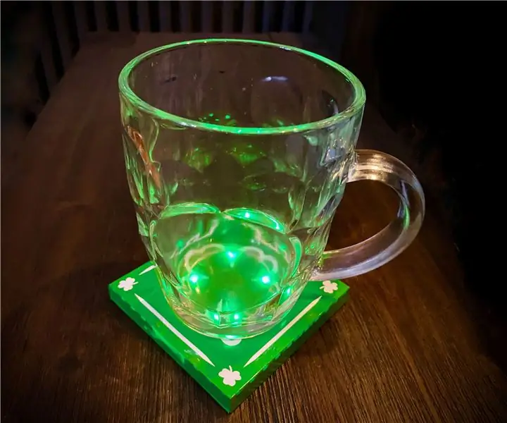 Light-Up Shamrock St. Patricks Day Coaster: 7 Addım (Şəkillərlə)