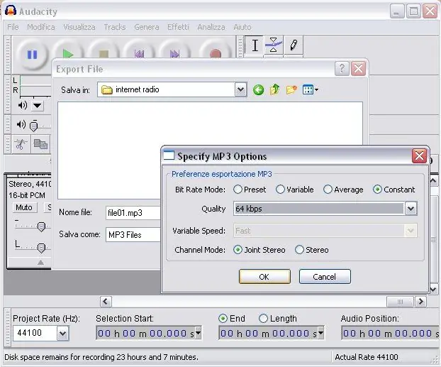 Treća metoda. Snimanje prave audio datoteke s Audacityjem