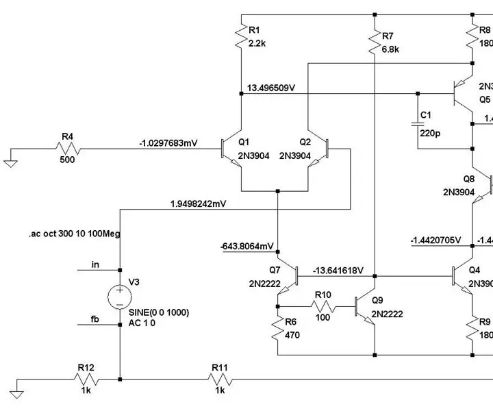 Discrete opamp: 5 stappen