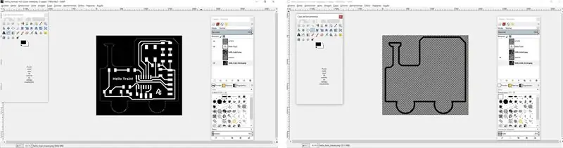 GIMP para os rastros e interiores de