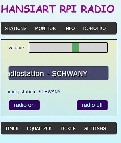 INTERNET -RADIO / TICKER / SÄÄASEMA / DOMOTICA -JÄRJESTELMÄ