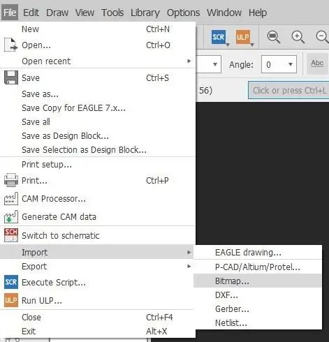 Importálja a Bitmap -ot az Eagle -be