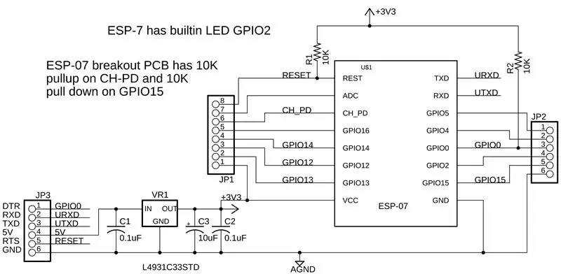 Mening ESP-07 adapter paneli