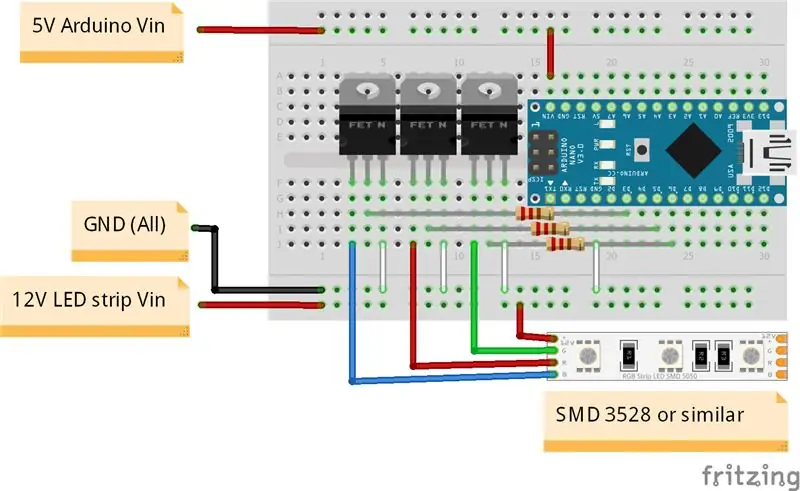 Kompyuterning salqin chiroqlari uchun Arduino Led Strip Controller