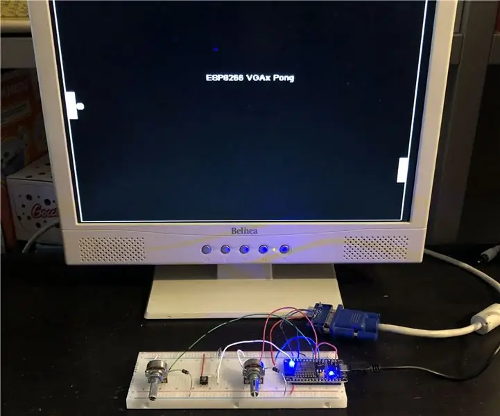 ESP8266 VGA Pong: 5 Langkah (dengan Gambar)