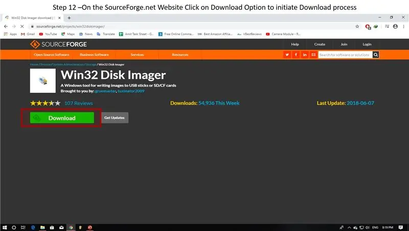 Klik op de SourceForge.net-website op de optie 'Download' om het downloadproces te starten