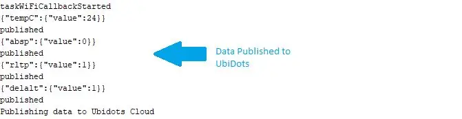 Penerbitan Bacaan Sensor ke UbiDots