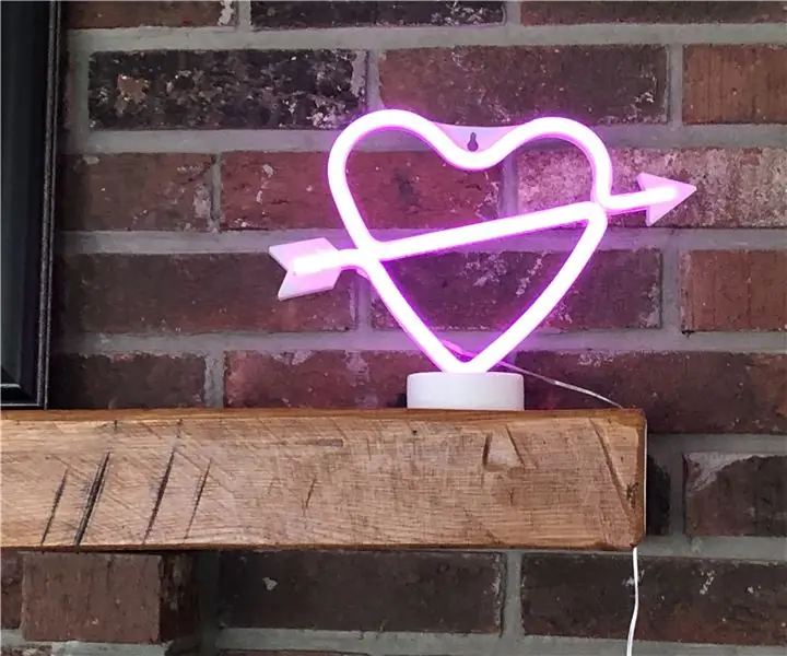 Internet Neon LED Heart Light: 6 ขั้นตอน (พร้อมรูปภาพ)