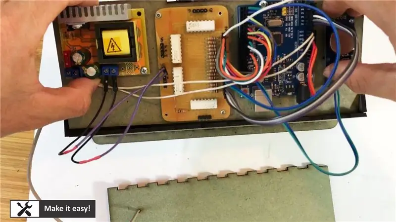 Instale PCB / botão e faça a fiação