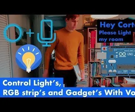 Lampu Kontrol Suara Elektronik RGB Led Strips dan Lainnya Dengan Cortana dan Arduino Home Automation: 3 Langkah