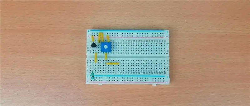 ต่อสายไฟเข้ากับโพเทนชิออมิเตอร์เพื่อเชื่อมต่อกับ LM358 Op-Amp