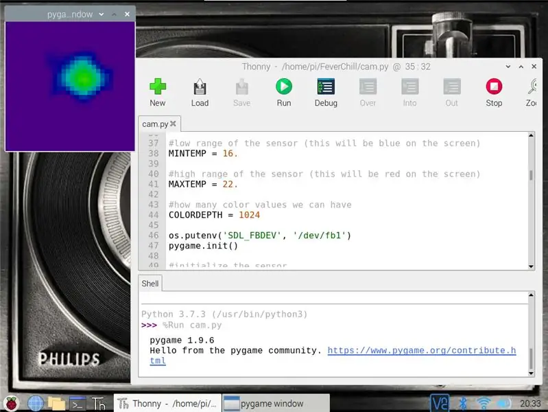 Configuración del software de la cámara térmica