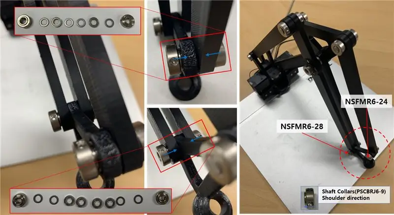 Instal·leu un enllaç d’eines muntant un eix de rotació amb l’enllaç 200 B instal·lat al pas 16 i l’enllaç d’eines i munteu un altre eix de rotació amb l’enllaç 250, l’enllaç 200 B instal·lat al pas 15 i l’enllaç d’eines