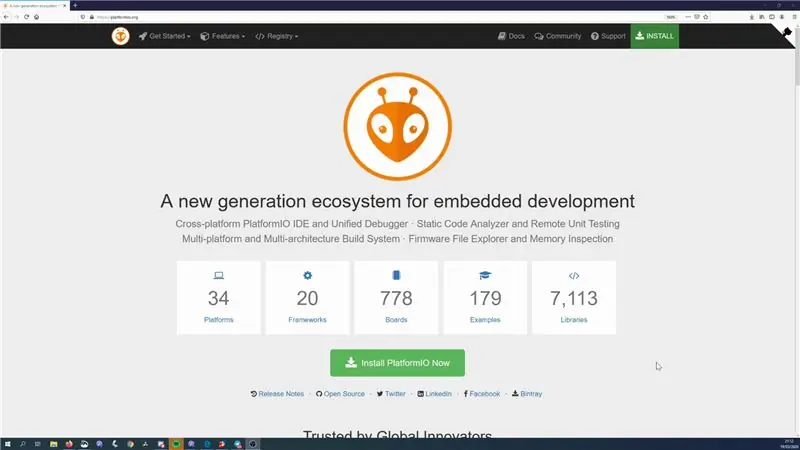 Softver: Instaliranje PlatformIO