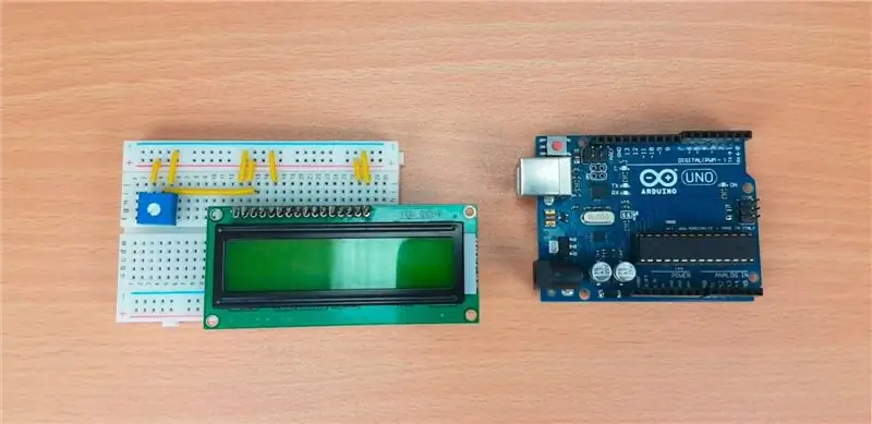 Ikonekta ang Potentiometer at LCD Display sa Bread Board Tulad ng Ipinapakita sa Larawan