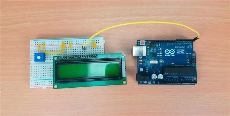 Anslut stift Rx på Arduino (stift 0) med stift D4 på LCD -skärmen