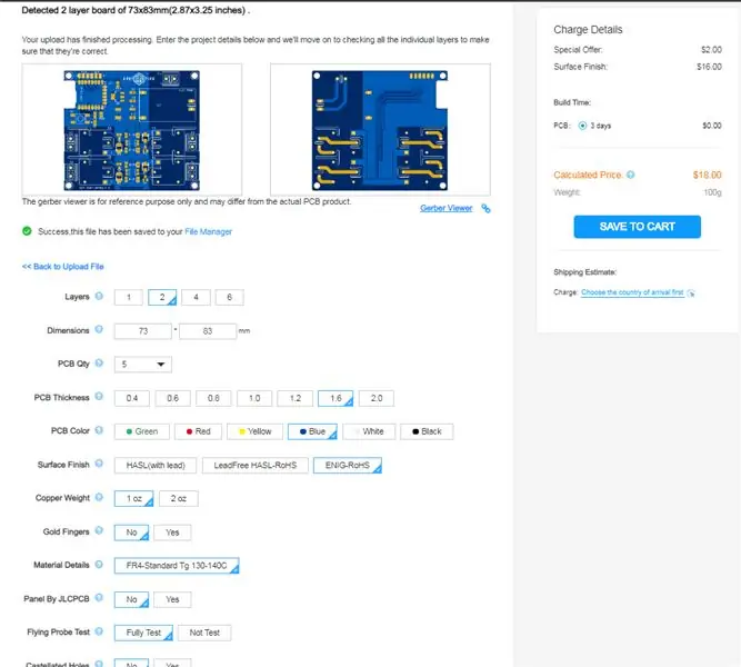 Gerber-bestanden en de printplaten bestellen