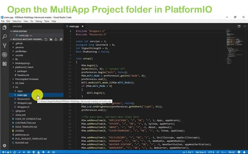 M5Stack MultiApp erstellen und flashen