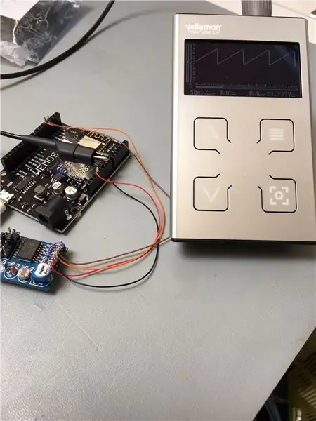 MicroPython PCF8591 DAC ტესტი