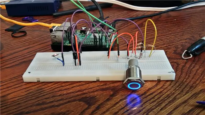 Adja hozzá az Adafruit Ring LED pillanatnyi kapcsolót a Raspberry Pi -hez