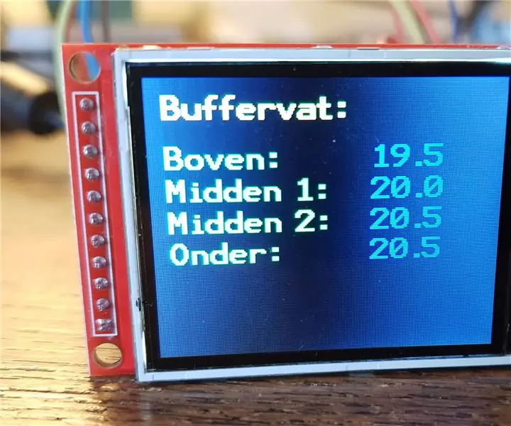 Termometer med temperaturrelativ färg på en 2 "TFT -skärm och flera sensorer: 5 steg