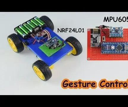 سيارة التحكم بالإيماءات MPU6050 و NRF24L01: 4 خطوات