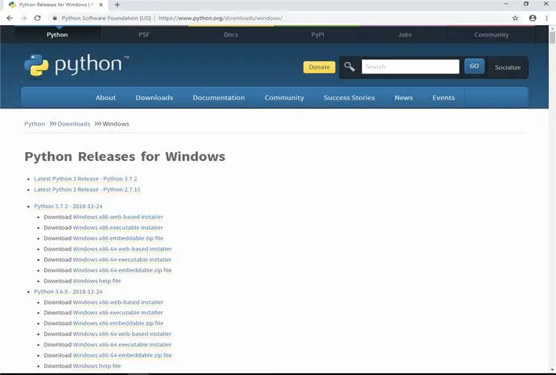 Pinipili ang Unang Pinakabagong Bersyon ng Python, Alin Ang 3.7.2