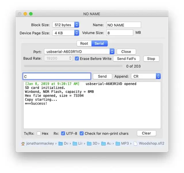 Carica i file MP3 sulla EEPROM flash NOR