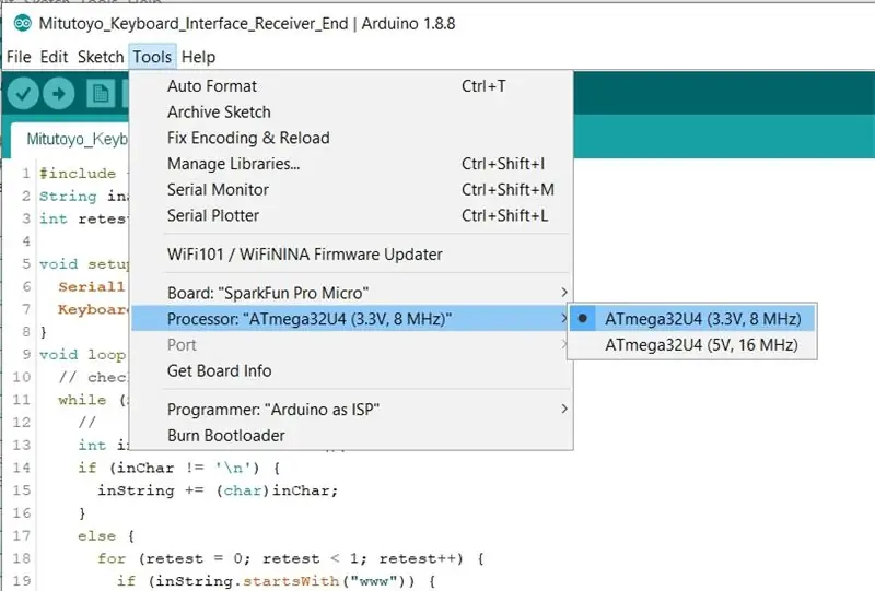 HM-10 modulining konfiguratsiyasi, Arduino Pro Micro Programming