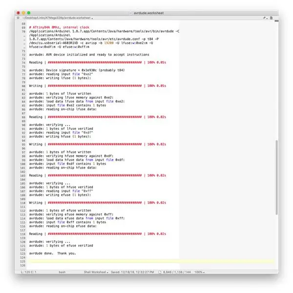 Configurar los fusibles ATtiny84A