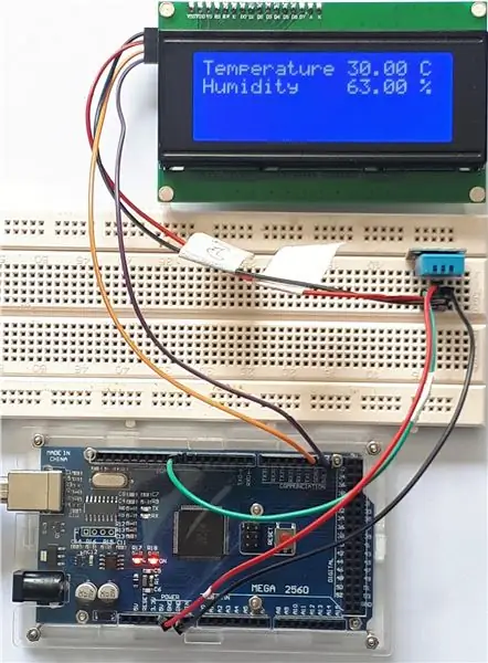 La configuració de treball Arduino, LCD i DHT11