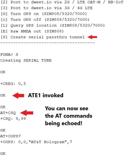 Testing med AT -kommandoer