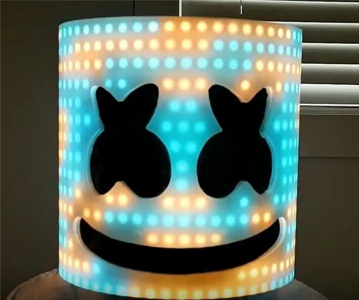 Marshmello Ultimate Head with programmable Bluethoot Leds: 4 ደረጃዎች