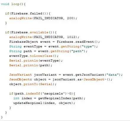 Código para la configuración