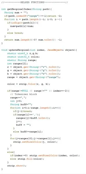 Código para la configuración