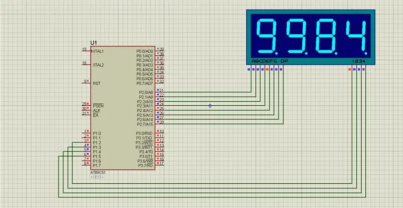 Tel van 0 tot 9999 met 8051 met behulp van sewe segmente