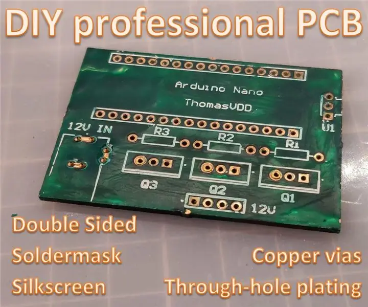 DIY Professional İki tərəfli PCB: 8 addım (şəkillərlə)